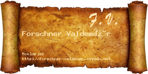 Forschner Valdemár névjegykártya